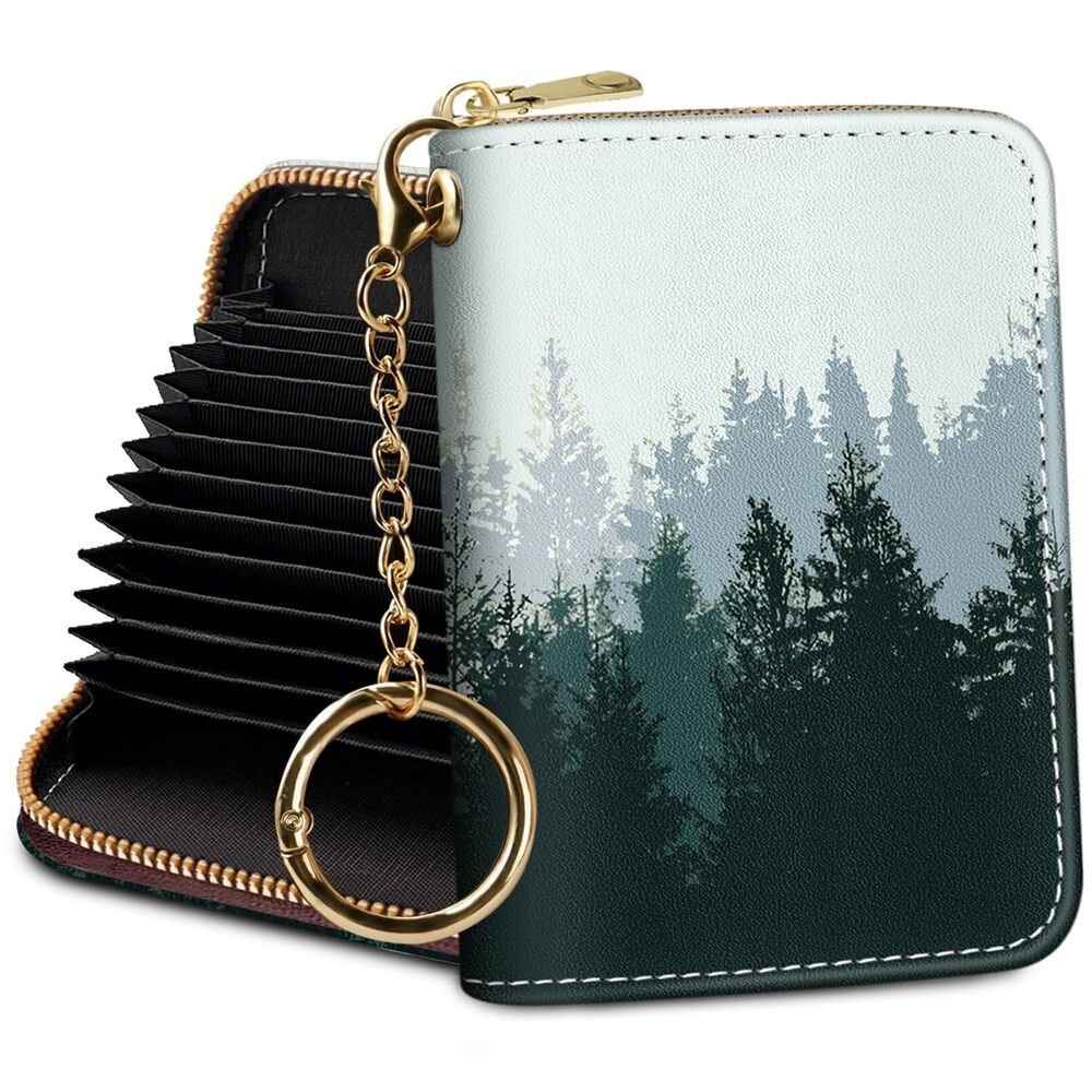 8429 Credit Card Holder RFID Wallet, Forest Scenery Small Card Holder